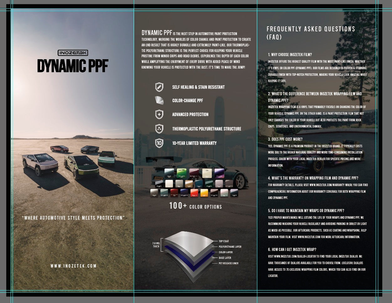 VINYL/INOCOLOR PPF Tri-Fold Brochure (PACK OF 10)