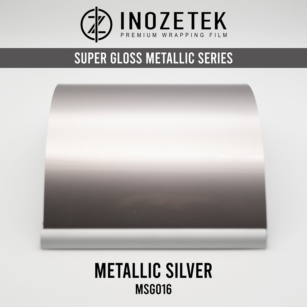 240x60 Super Gloss Metallic Silver Vinyl Film Wrap Air Bubble