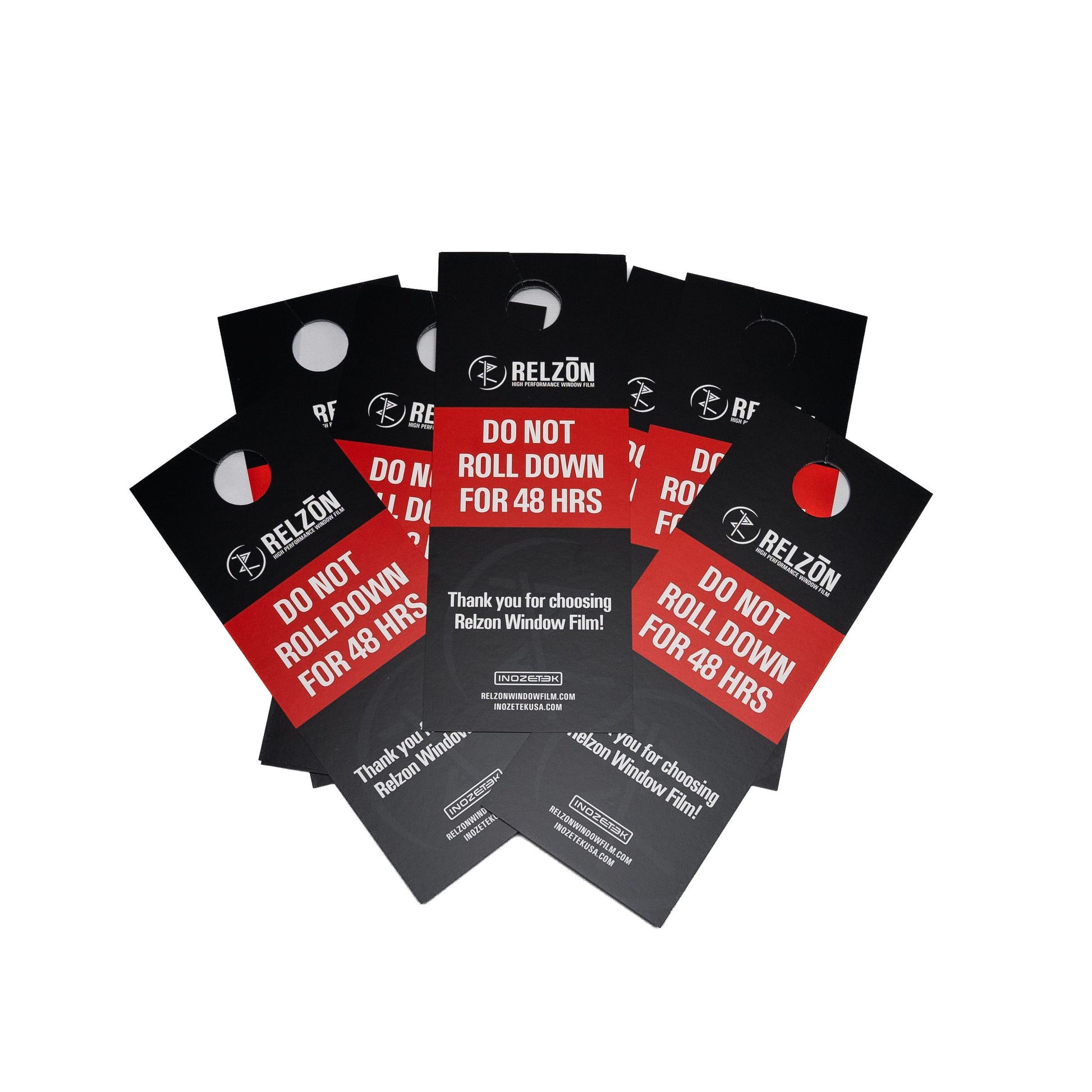 Relzon RIR "DO NOT ROLL DOWN" Mirror Hang (Pack of 10) - Inozetek USA