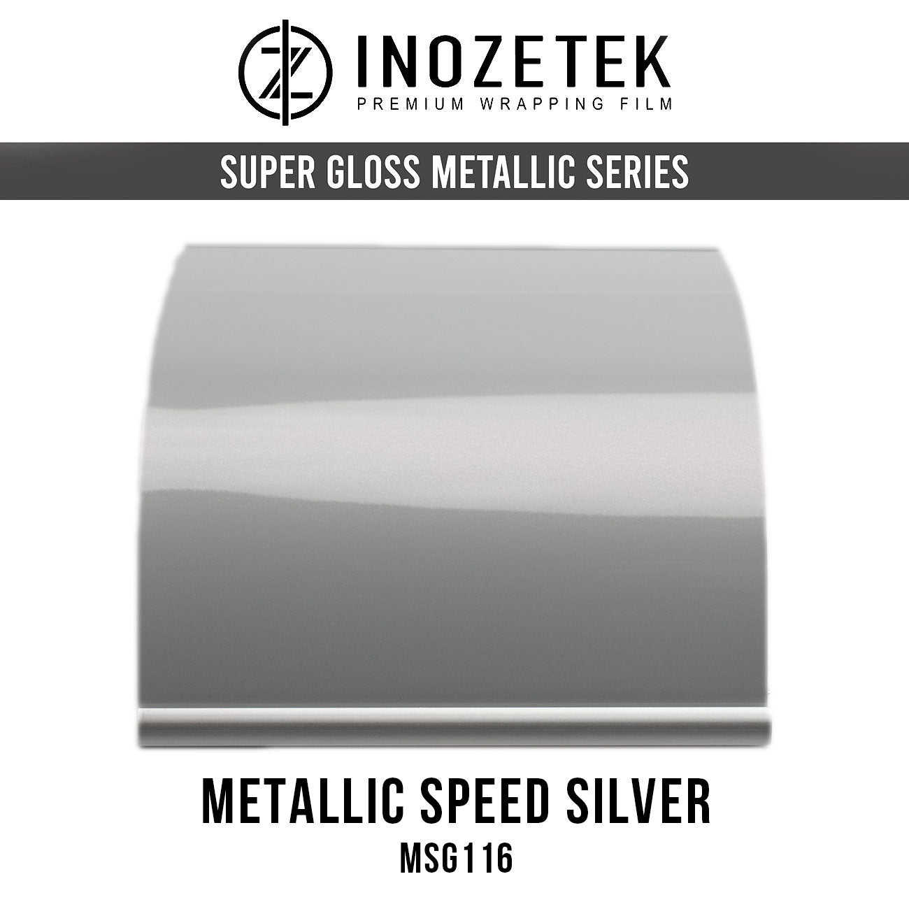 12 x 60 Super Gloss Metallic Silver Vinyl Film Wrap Air Bubble